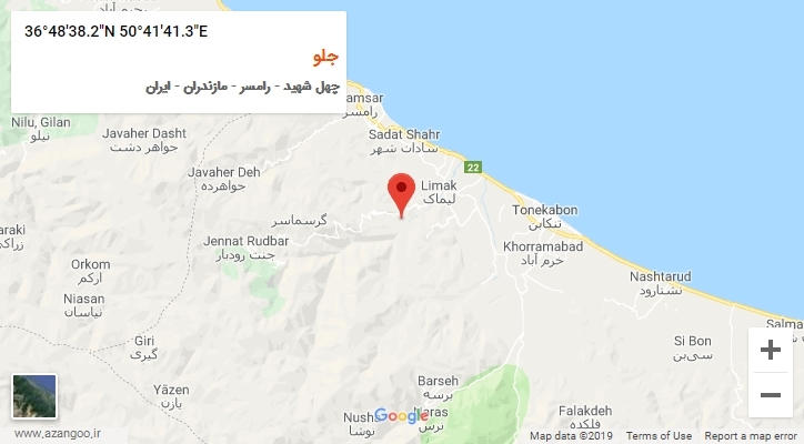 روستای جلو بر روی نقشه