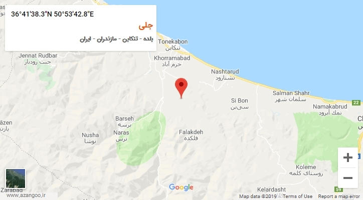 روستای جلی بر روی نقشه