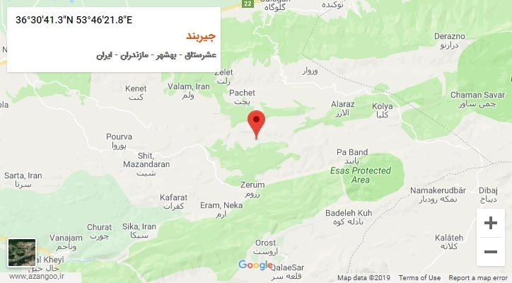 روستای جیربند بر روی نقشه