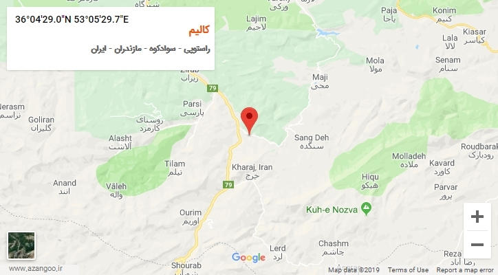 روستای کالیم بر روی نقشه
