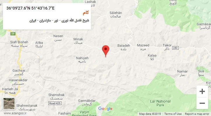 روستای کام بر روی نقشه