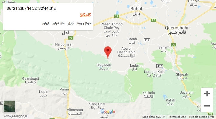 روستای کامکلا بر روی نقشه