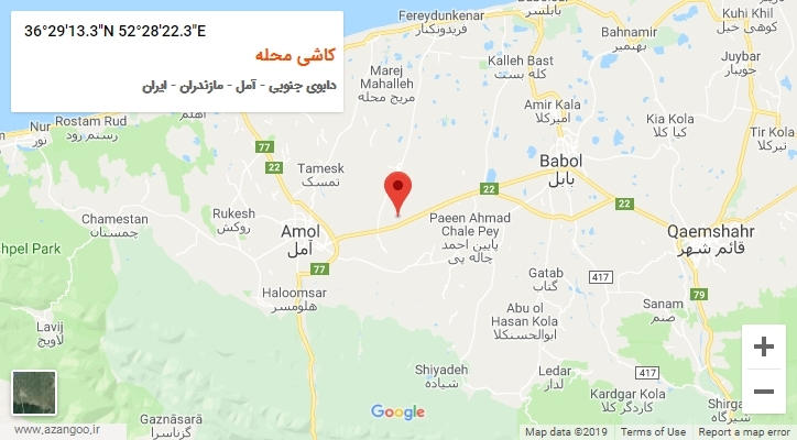 روستای کاشی محله بر روی نقشه