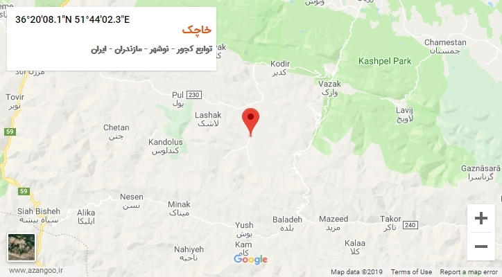 روستای خاچک بر روی نقشه