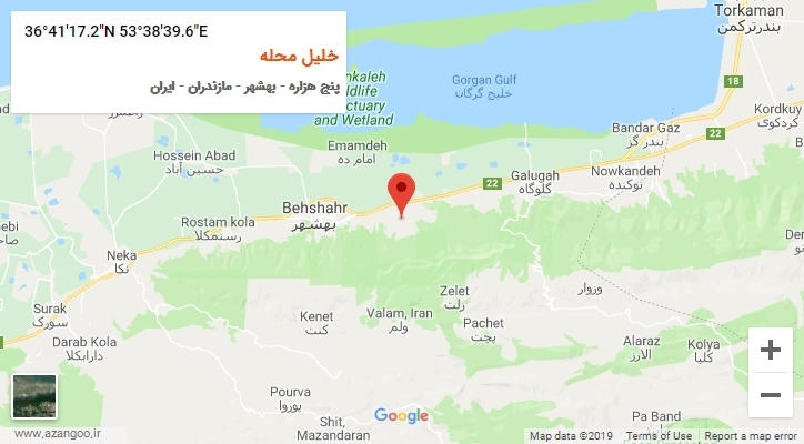 روستای خلیل محله بر روی نقشه