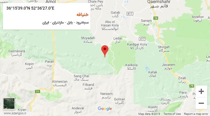 روستای خنیافه بر روی نقشه