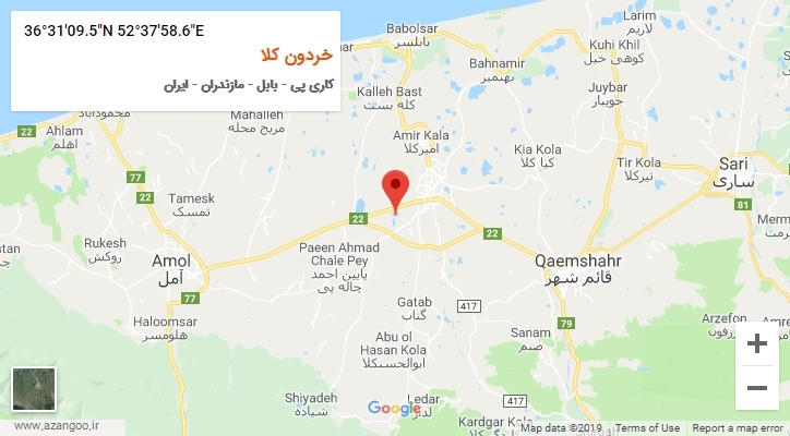 روستای خردون کلا بر روی نقشه