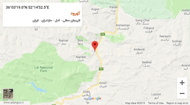 روستای کهرود بر روی نقشه