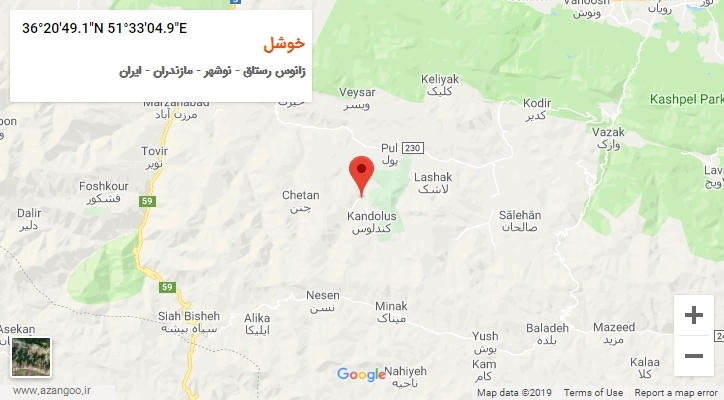 روستای خوشل بر روی نقشه