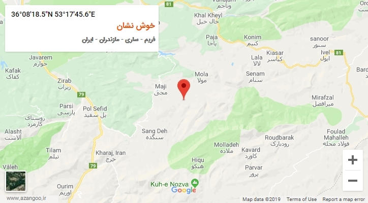 روستای خوش نشان بر روی نقشه
