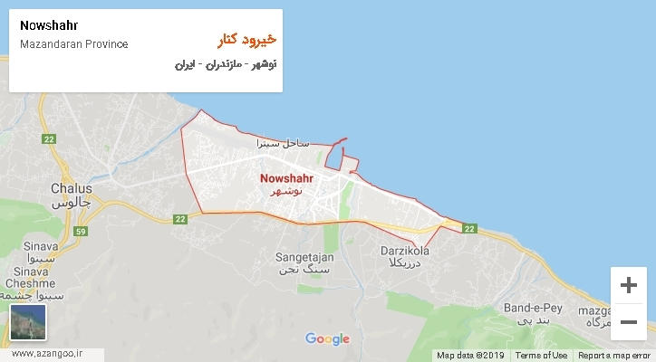 دهستان خیرود کنار بر روی نقشه