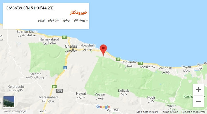 روستای خیرودکنار بر روی نقشه