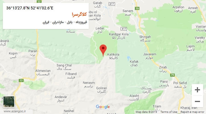 روستای کلاگرسرا بر روی نقشه