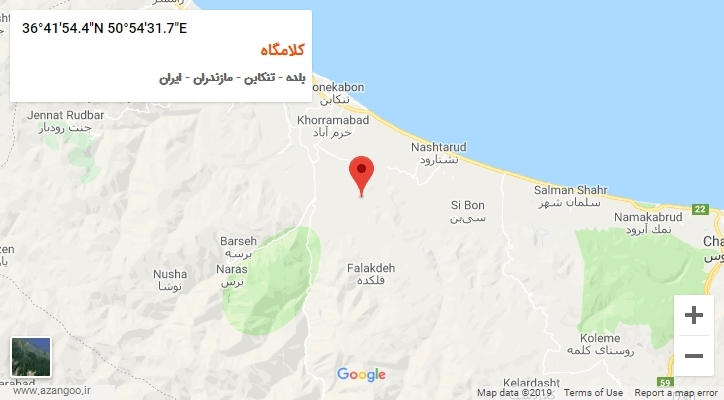 روستای کلامگاه بر روی نقشه