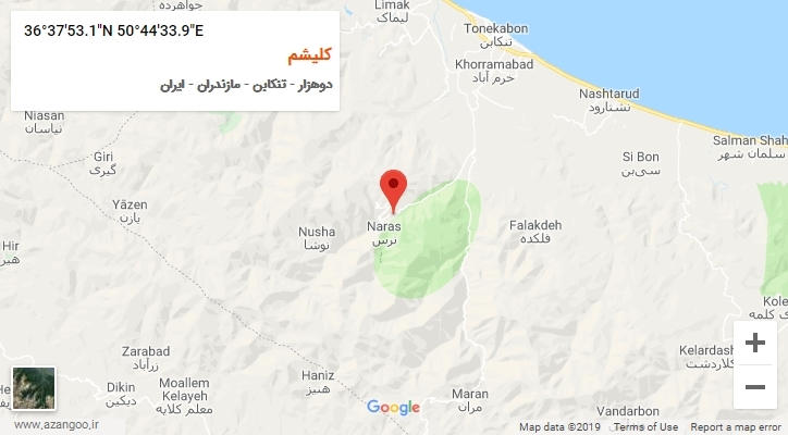 روستای کلیشم بر روی نقشه