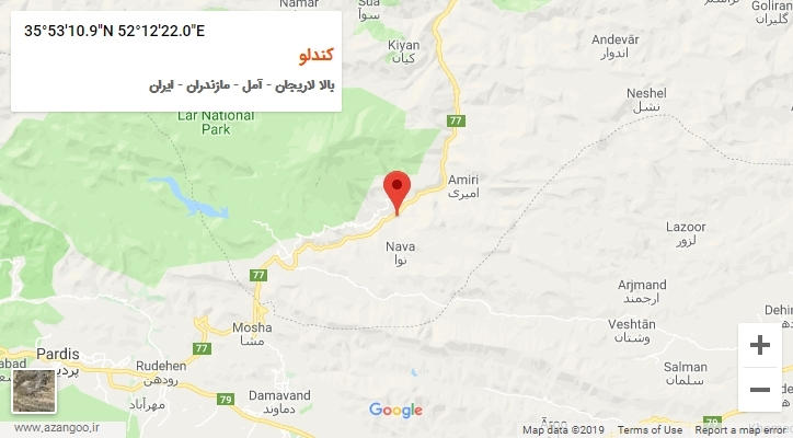 روستای کندلو بر روی نقشه