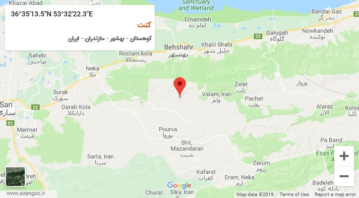 روستای کنت بر روی نقشه
