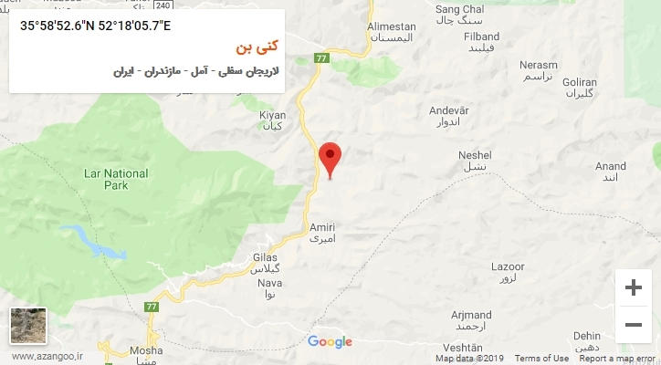 روستای کنی بن بر روی نقشه