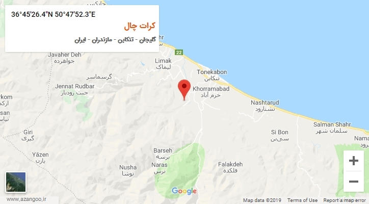 روستای کرات چال بر روی نقشه