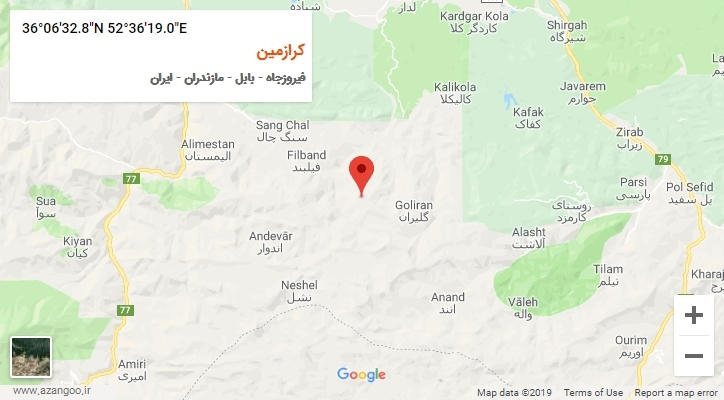 روستای کرازمین بر روی نقشه