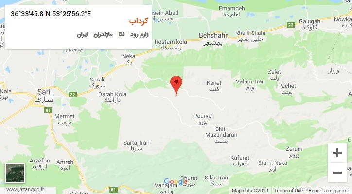 روستای کرداب بر روی نقشه