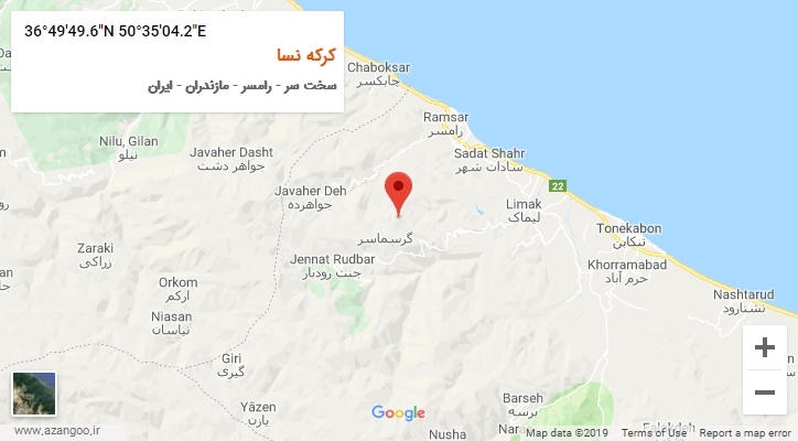 روستای کرکه نسا بر روی نقشه