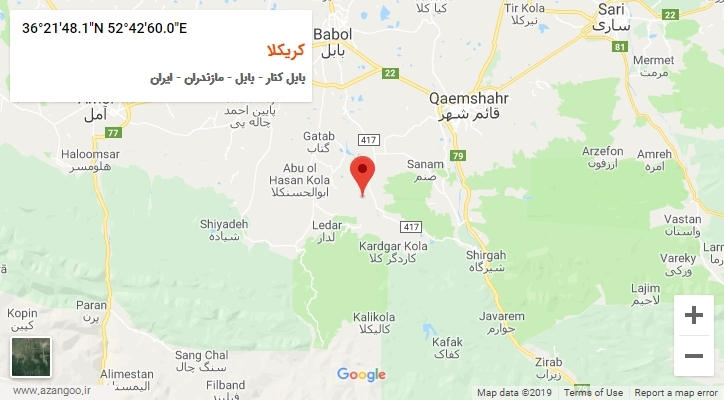 روستای کریکلا بر روی نقشه