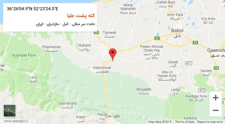 روستای کته پشت علیا بر روی نقشه
