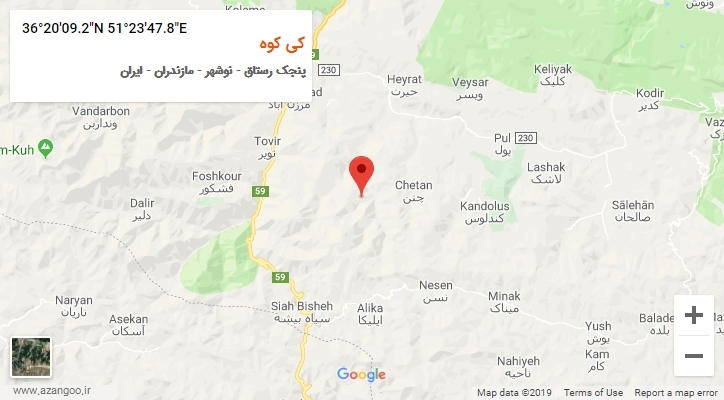 روستای کی کوه بر روی نقشه