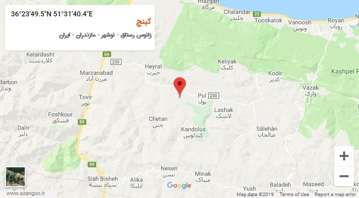 روستای کینچ بر روی نقشه