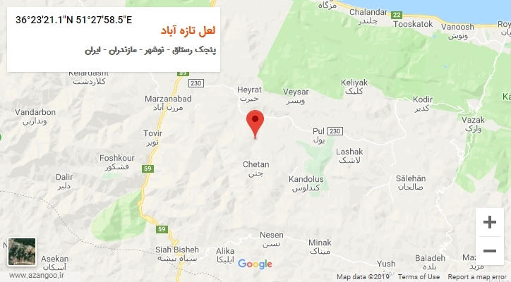 روستای لعل تازه آباد بر روی نقشه
