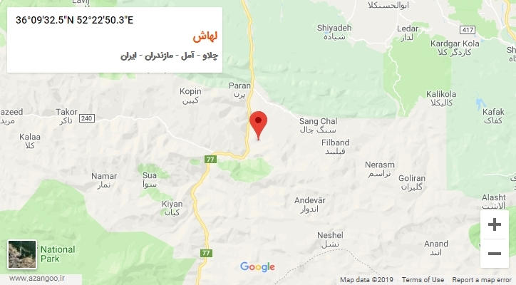 روستای لهاش بر روی نقشه