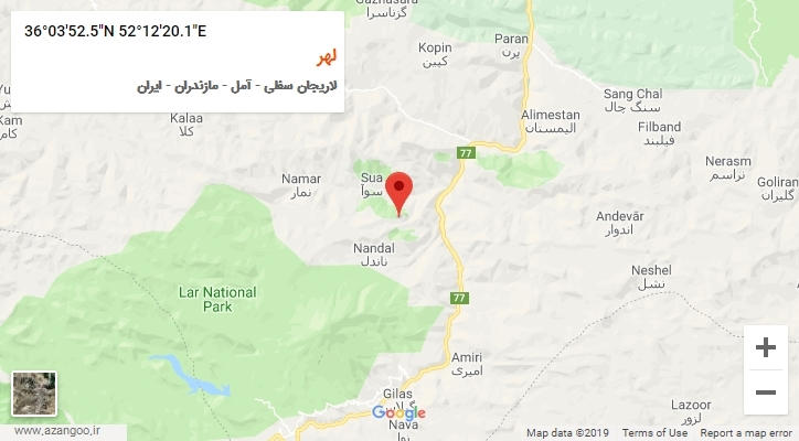 روستای لهر بر روی نقشه