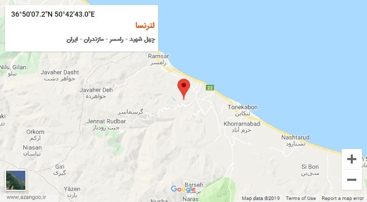 روستای لترنسا بر روی نقشه