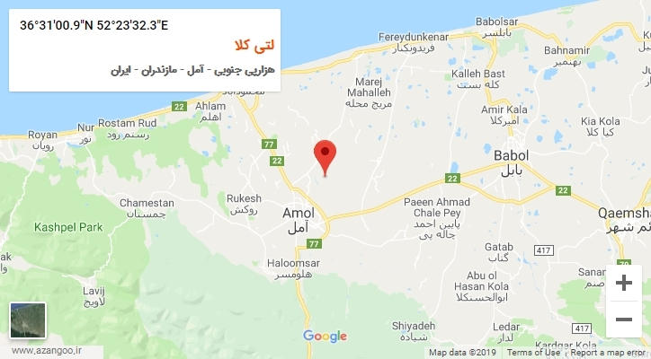 روستای لتی کلا بر روی نقشه