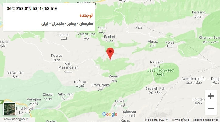 روستای لوجنده بر روی نقشه