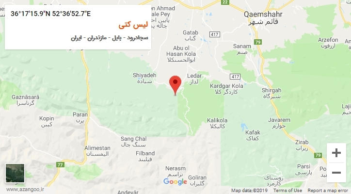 روستای لیس کتی بر روی نقشه