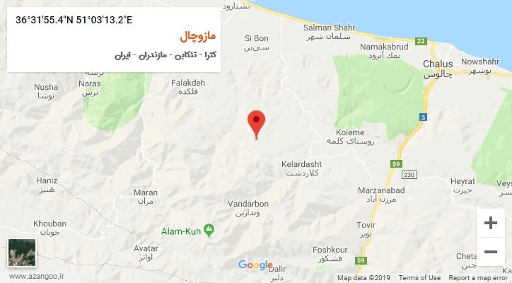 روستای مازوچال بر روی نقشه