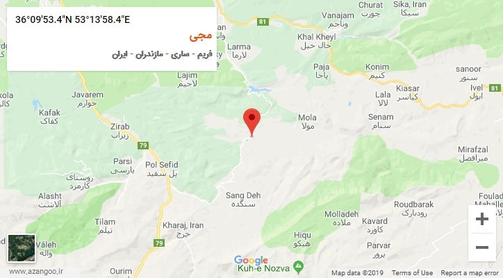 روستای مجی بر روی نقشه