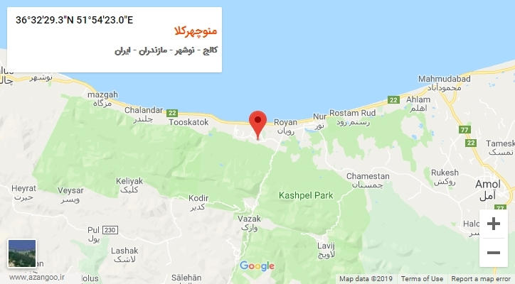 روستای منوچهرکلا بر روی نقشه