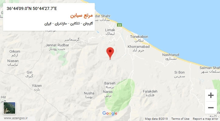 روستای مرتع سیابن بر روی نقشه