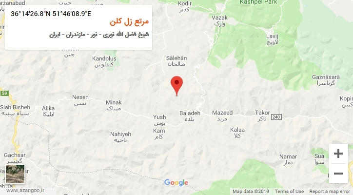 روستای مرتع زل کلن بر روی نقشه