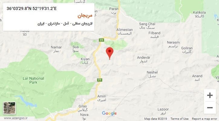 روستای مریجان بر روی نقشه