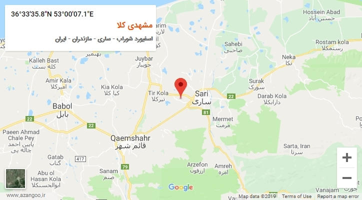 روستای مشهدی کلا بر روی نقشه