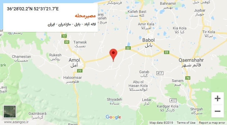روستای مصیرمحله بر روی نقشه