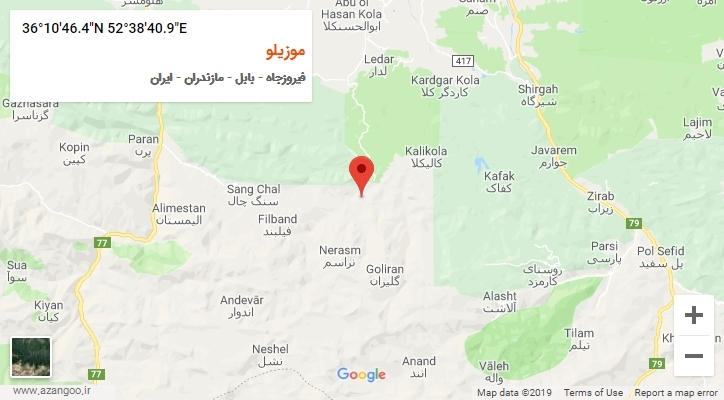 روستای موزیلو بر روی نقشه