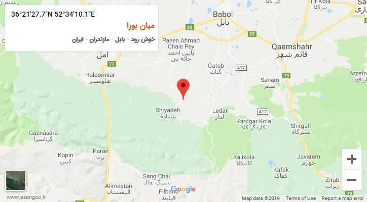 روستای میان بورا بر روی نقشه