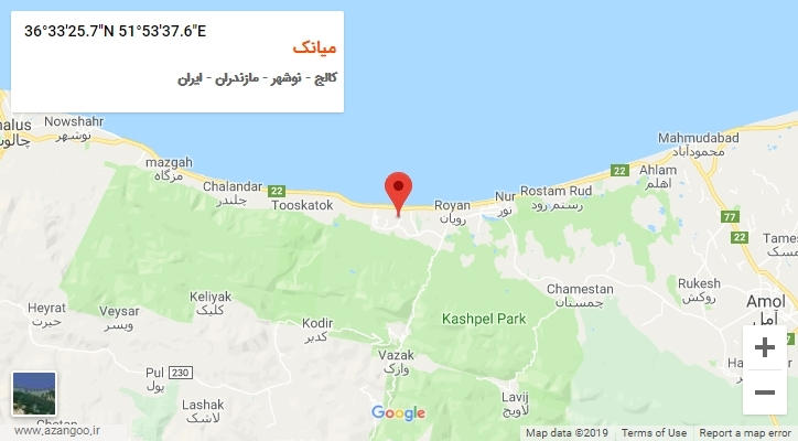 روستای میانک بر روی نقشه