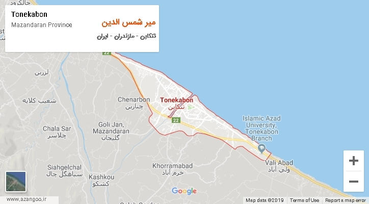 دهستان میر شمس الدین بر روی نقشه