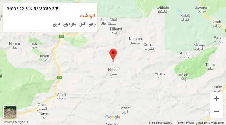 روستای ناردشت بر روی نقشه